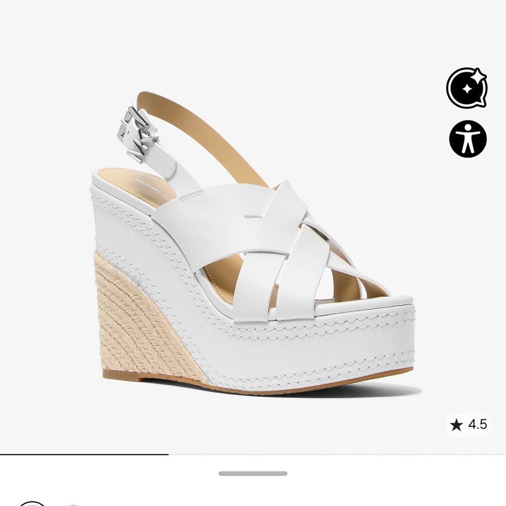 NEW! With box. Michael Kors White Wedge Sandals